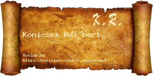 Konicsek Róbert névjegykártya